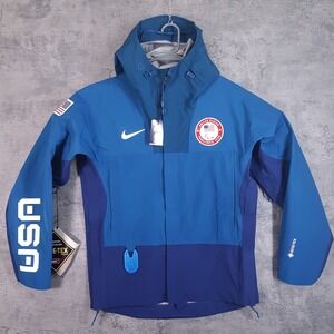NIKE‎ ACG Gore tex USA Paralympic Team Jacket Mens Size SMALL Blue